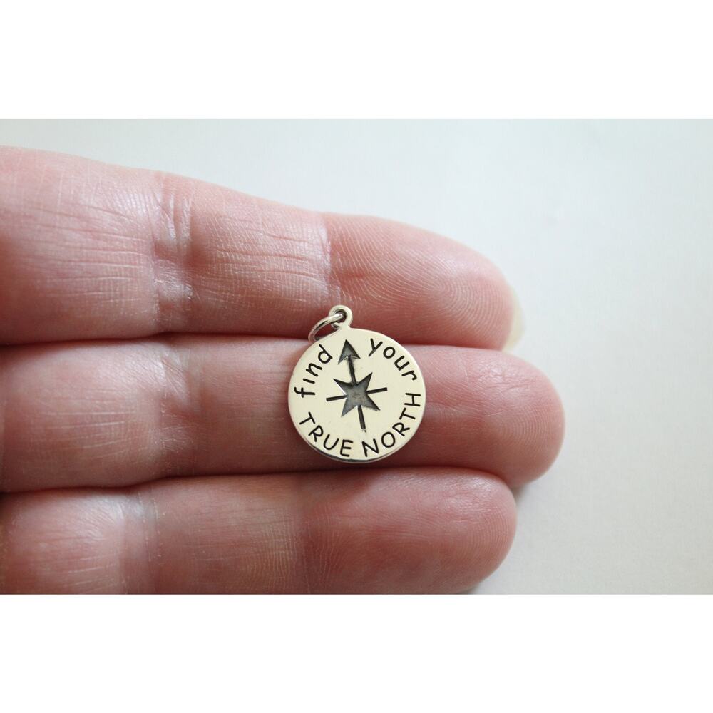 Sterling Silver Find Your True North Compass Charm, Find Your True North Charm